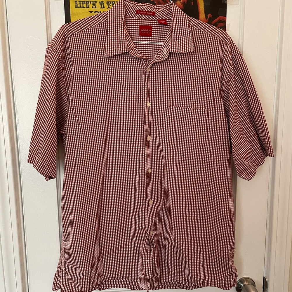 Red plaid button up